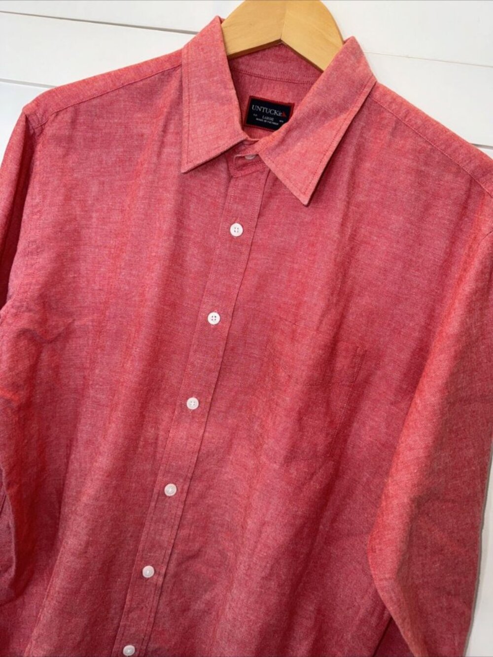 UNTUCKit Shirt Mens Large Red Button Up Long Sleeve - Picture 7 of 8